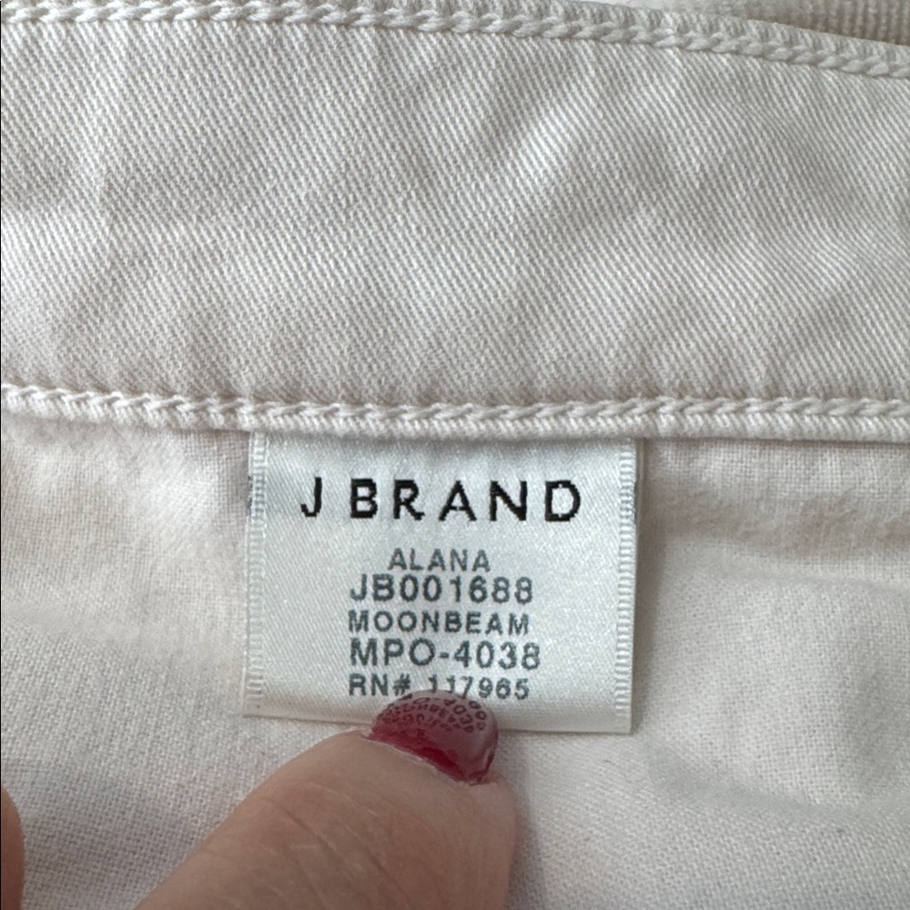 J Brand Women's Alana Light Cream Corduroy Ankle Jeans - Picture 8 of 9